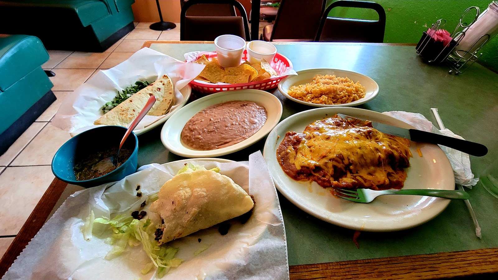 Inside Esmeralda's Mexican Restaurant dining room
